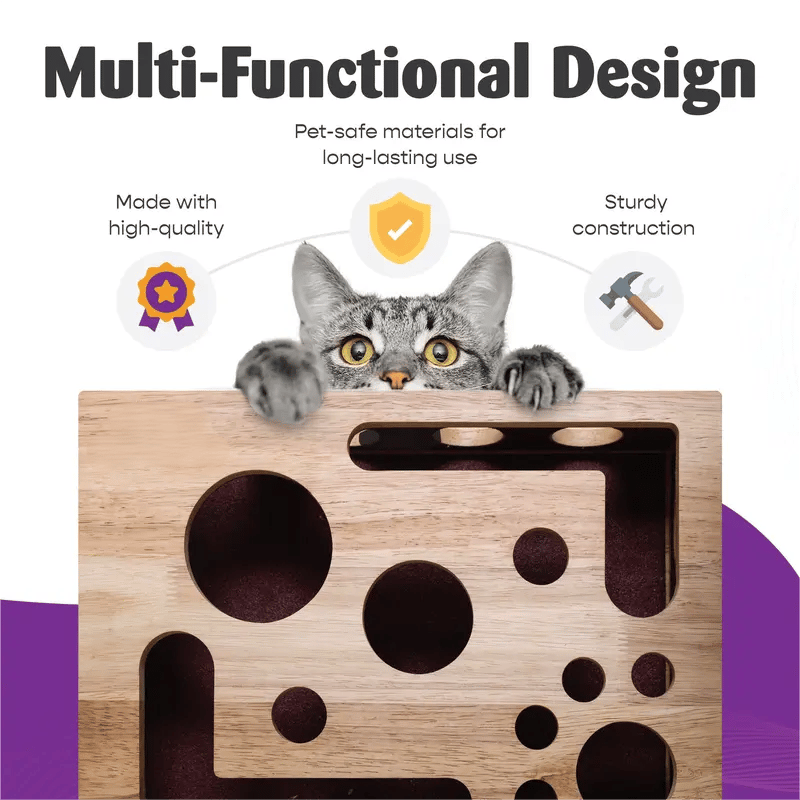 49%OFF 🎁😻✨Cat Scratch Puzzle Enrichment Box: Nail File Stress Free Alternative to Clippers and Grinders