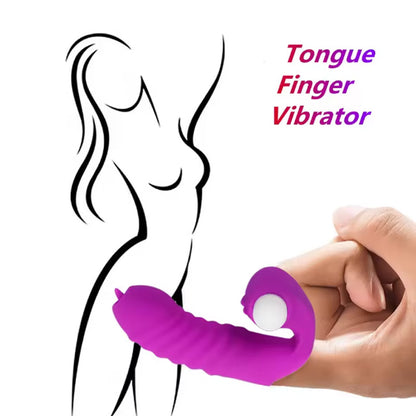 🔥LAST DAY 53% OFFF - Tongue licking vibrating finger sleeve