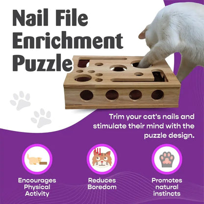 49%OFF 🎁😻✨Cat Scratch Puzzle Enrichment Box: Nail File Stress Free Alternative to Clippers and Grinders
