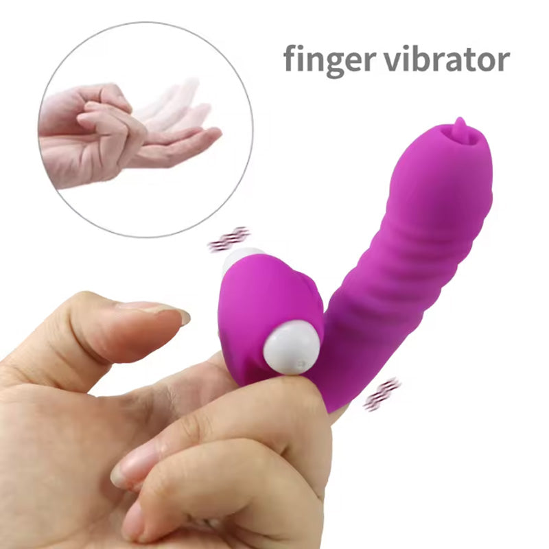 🔥LAST DAY 53% OFFF - Tongue licking vibrating finger sleeve