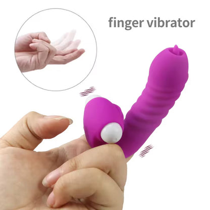 🔥LAST DAY 53% OFFF - Tongue licking vibrating finger sleeve