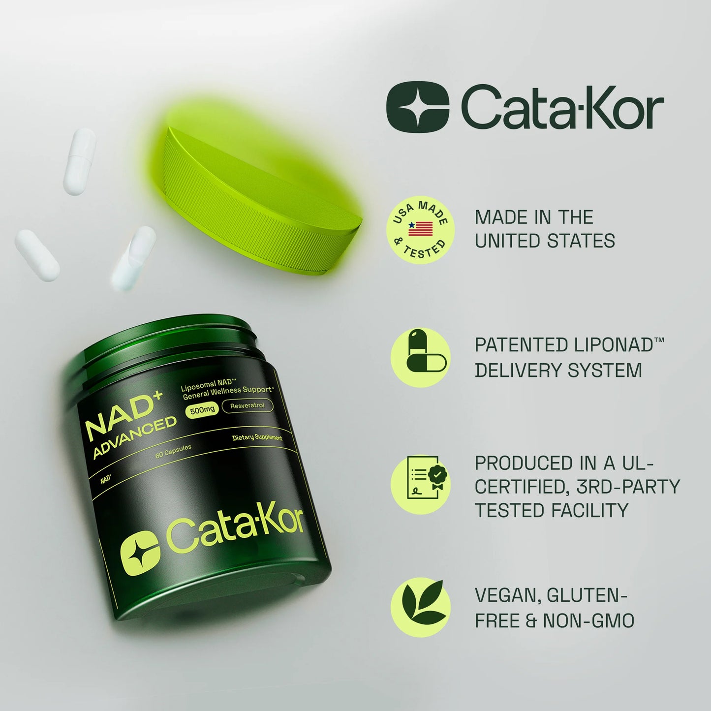 Cata-Kor NAD+ Ultimate Mitochondrial Support with Resveratrol