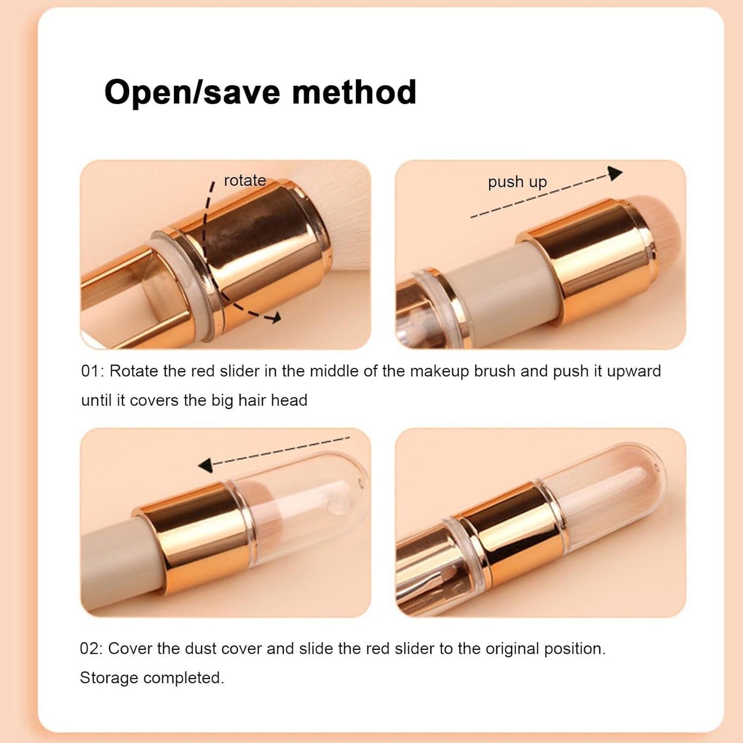 Retractable Powder Brush 5 In 1 Travel Eye Shadow Makeup Brush