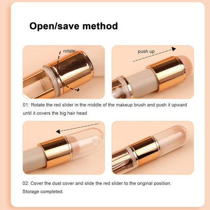 Retractable Powder Brush 5 In 1 Travel Eye Shadow Makeup Brush