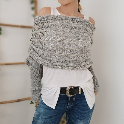 ON SALE🔥Scarf With Sleeves, Knitted Cable Wrap