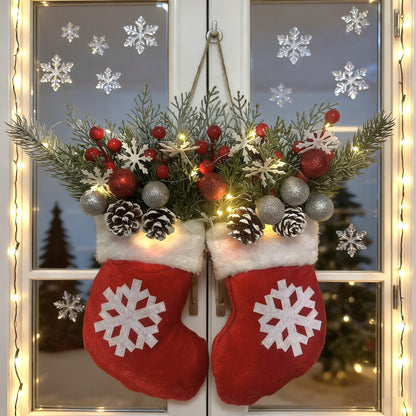 🎄Hot Sale-60% OFF🥊Twinkling Christmas Mitten Wreath with LED Lights💐✨