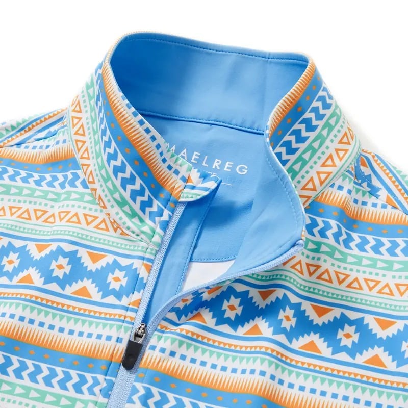 MAELREG Men’s Quarter Zip Golf Pullover, Dry Fit Long Sleeve Performance Sweatshirt, Moisture Wicking 1/4 Zip Printed Athletic Top