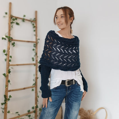 ON SALE🔥Scarf With Sleeves, Knitted Cable Wrap