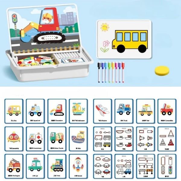 ✨HOT SALE 49% OFF💫Magnetic Puzzles Face Dress Up Travel Game Double Side Preschool Educational Learning Toy for Kids