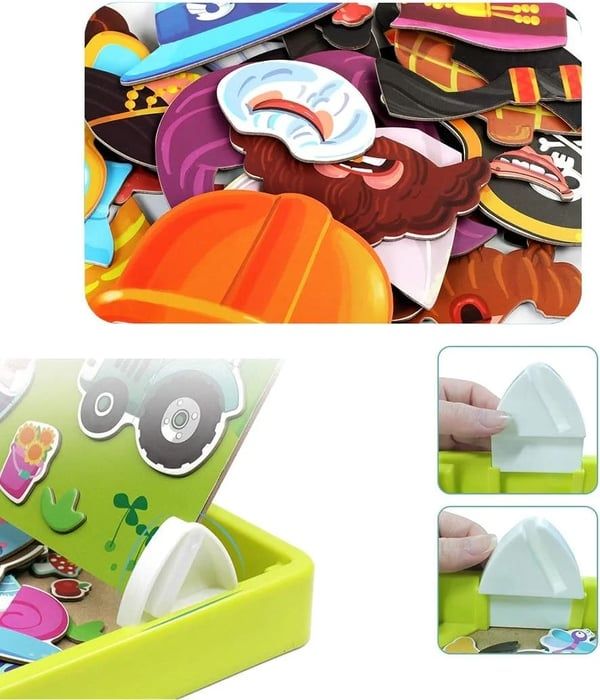 ✨HOT SALE 49% OFF💫Magnetic Puzzles Face Dress Up Travel Game Double Side Preschool Educational Learning Toy for Kids